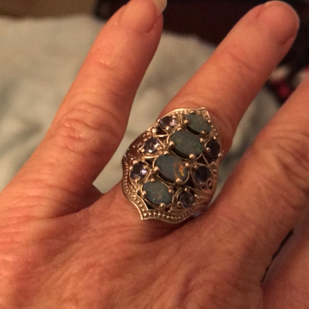 Blue opal ring/// silver - Picture 4 of 5